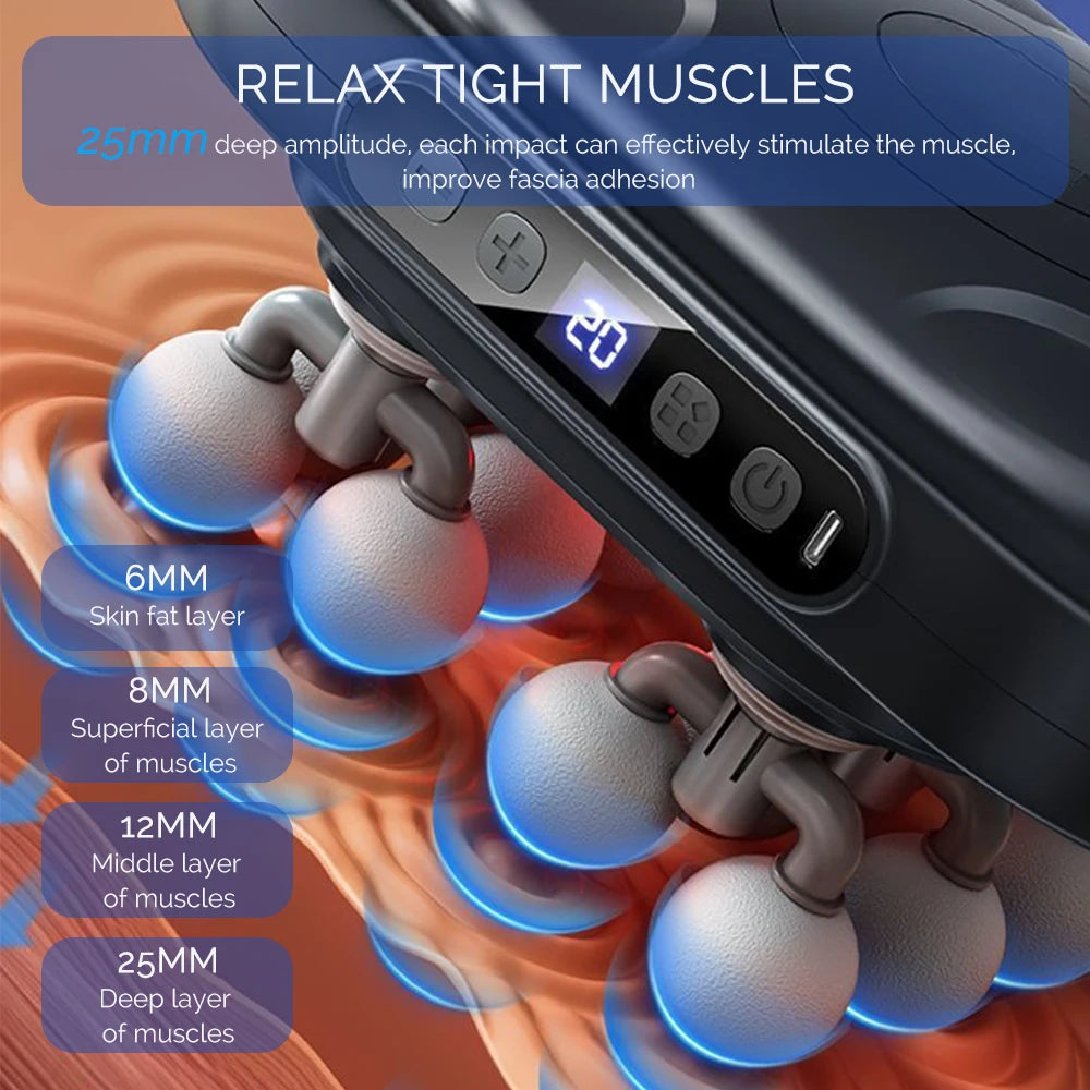 16-Head Fascia Gun High Frequency Vibration Body Massage Machine Muscle Massager